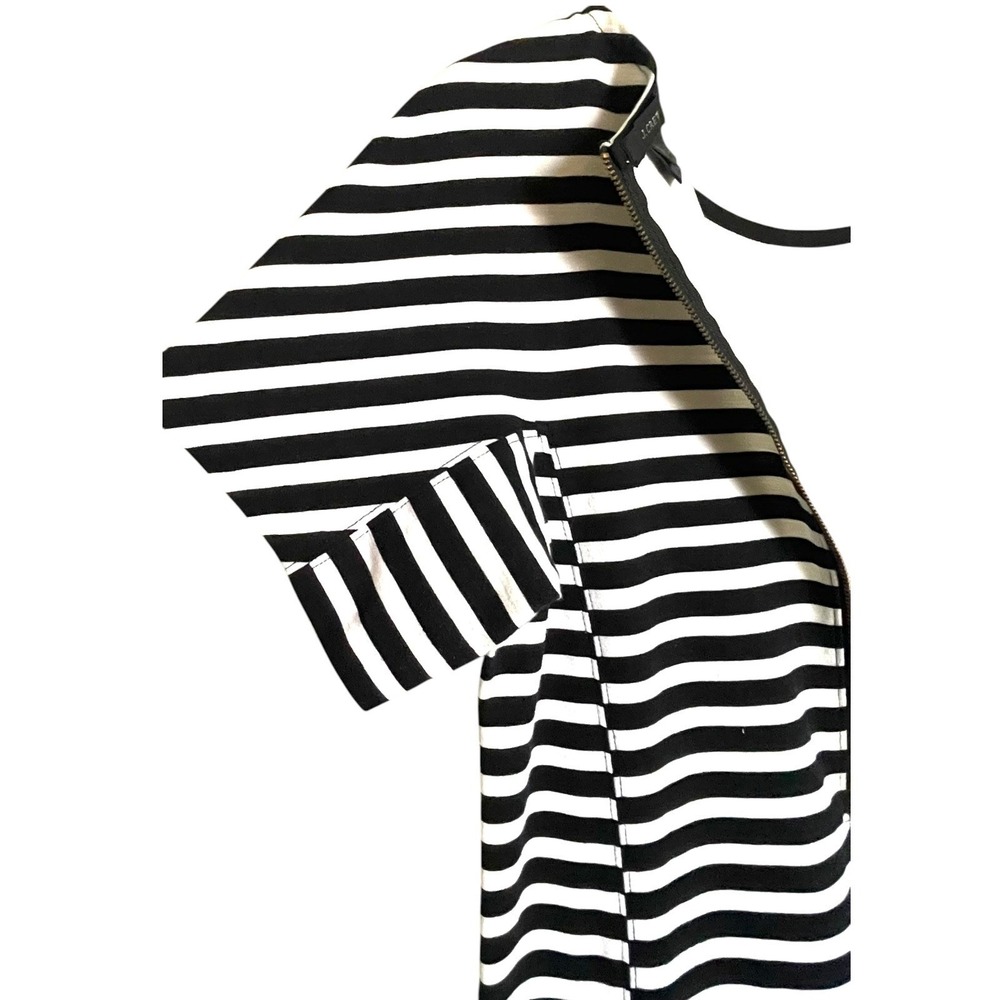 J.Crew Womens Black White Striped Short Sleeve Shift Dress Medium Stretch Cotton - Picture 6 of 13
